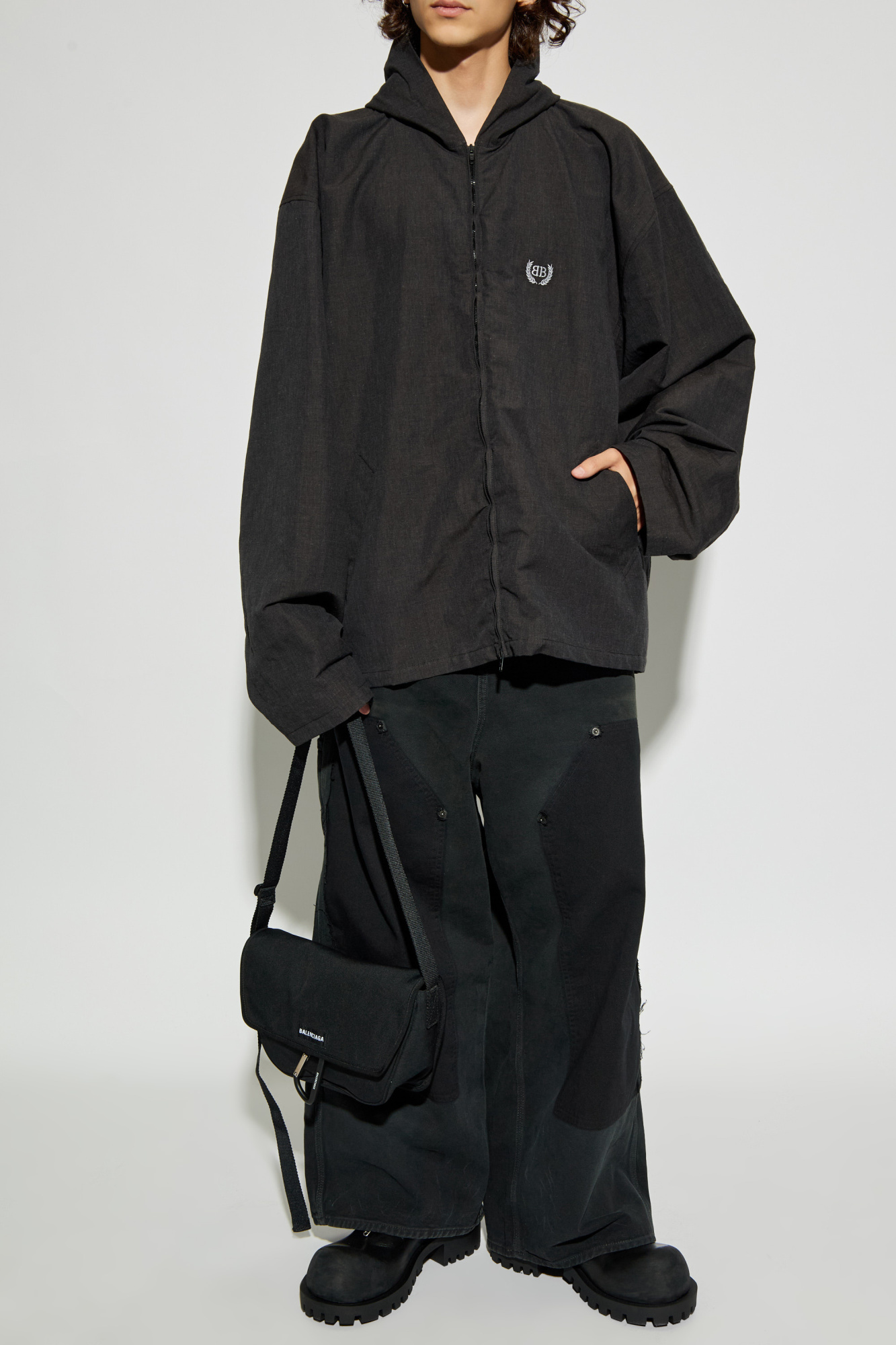 【関税&送料込】Balenciaga Black Cotton Oversize Jacket Balenciaga Oversize jacket with hood | Men's Clothing | Vitkac
